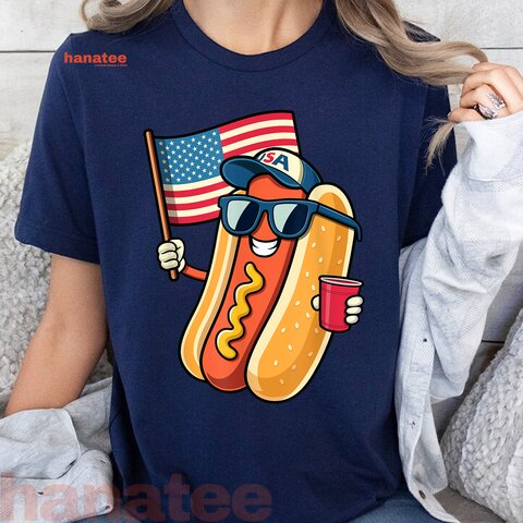 4th of July Hotdog Funny Patriotic 
