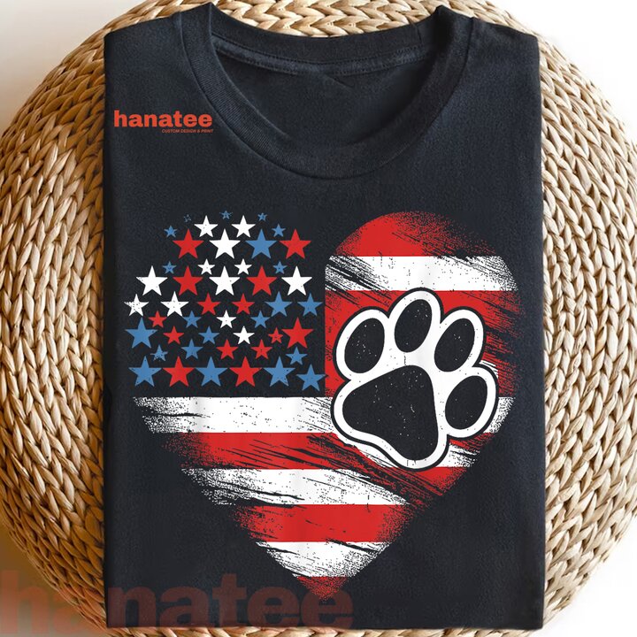 American Flag Dog and Cat Paw Patriotic  