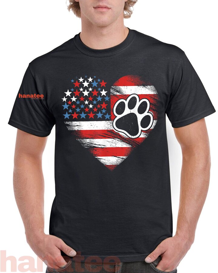 American Flag Dog and Cat Paw Patriotic  