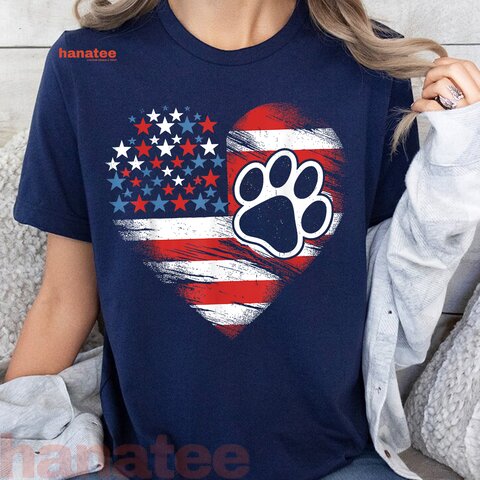 American Flag Dog and Cat Paw Patriotic  