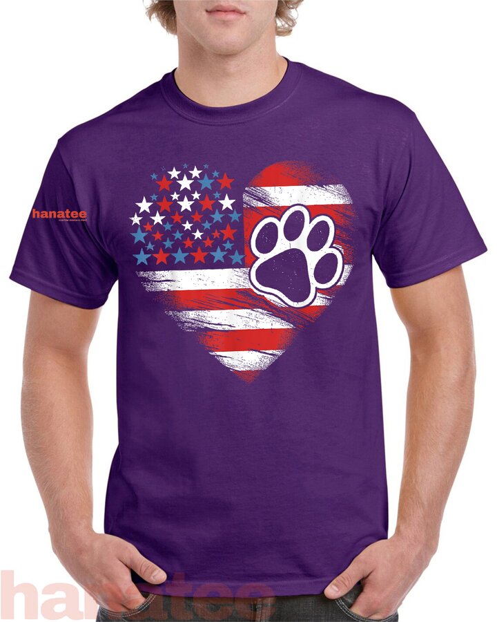 American Flag Dog and Cat Paw Patriotic  