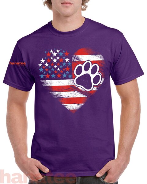 American Flag Dog and Cat Paw Patriotic  