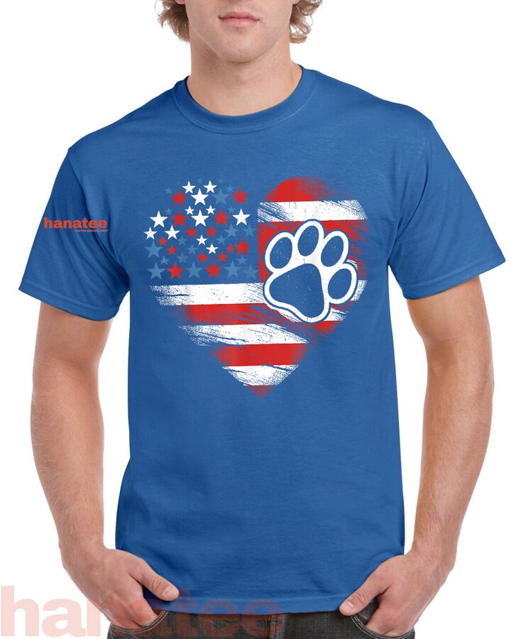 American Flag Dog and Cat Paw Patriotic  
