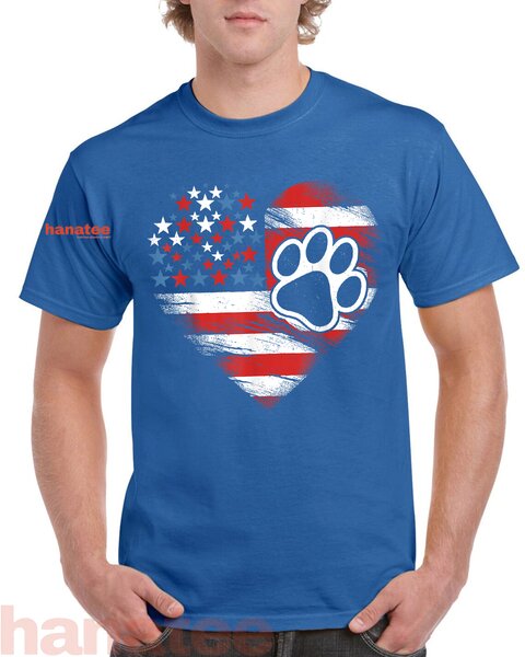American Flag Dog and Cat Paw Patriotic  