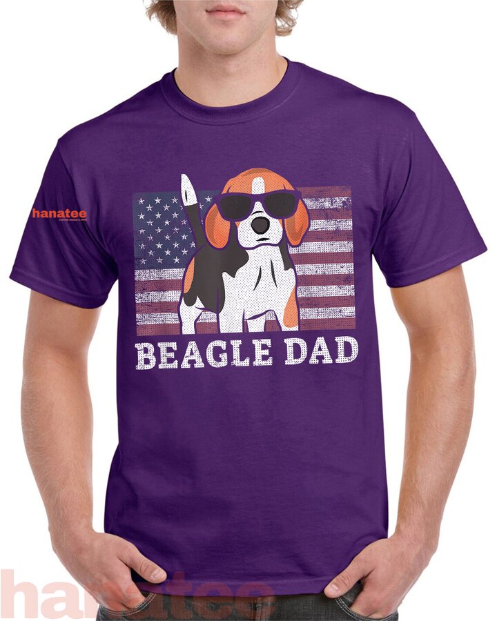 Beagle Dad American Flag Patriotic  