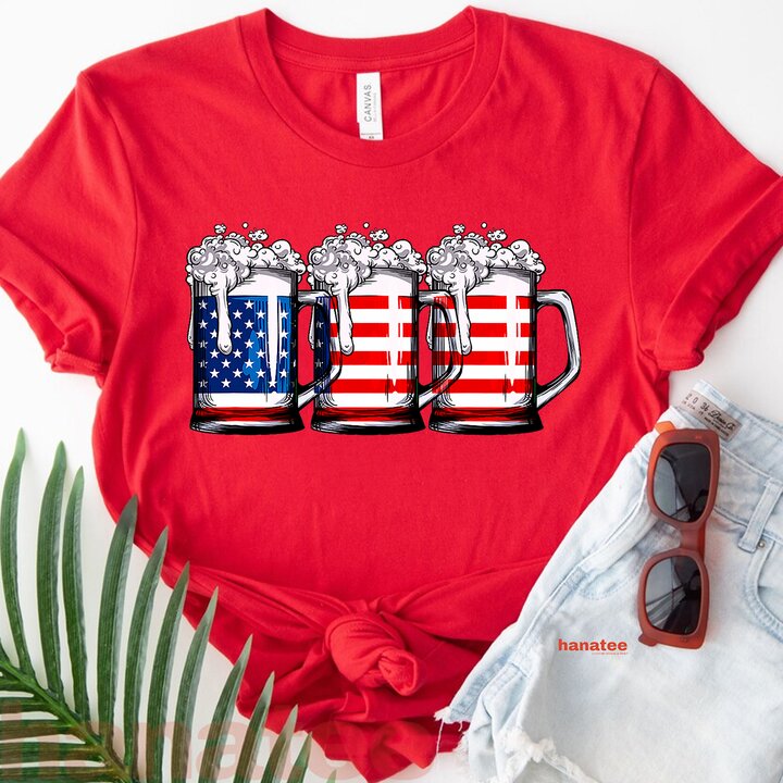 Beer American Flag Merica Drinking  