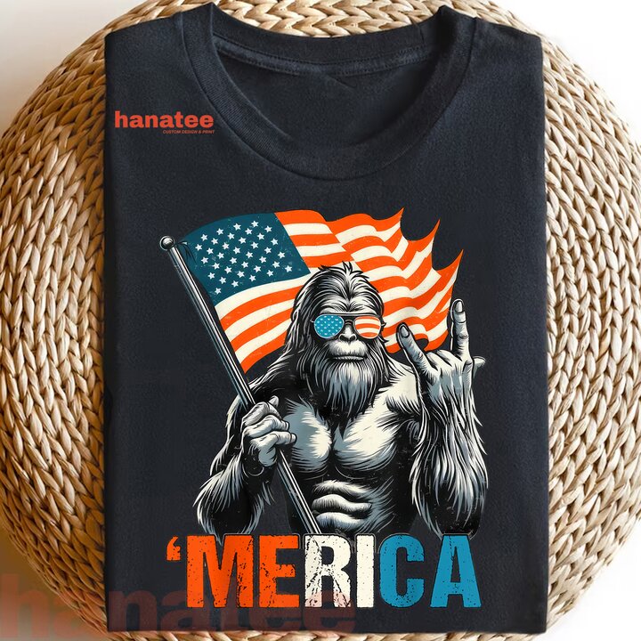 Bigfoot Merica Rock Patriotic  
