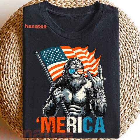 Bigfoot Merica Rock Patriotic  