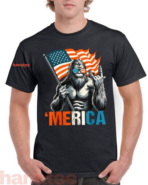 Bigfoot Merica Rock Patriotic  