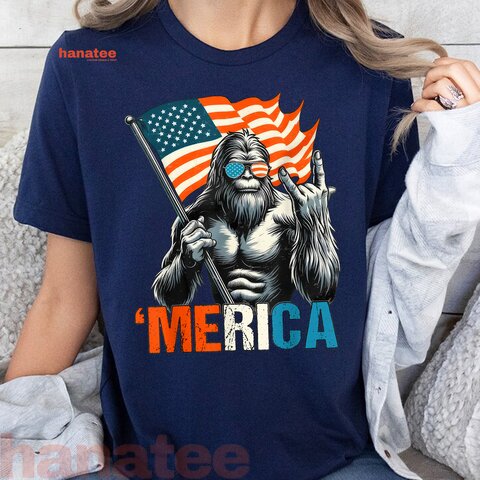 Bigfoot Merica Rock Patriotic  