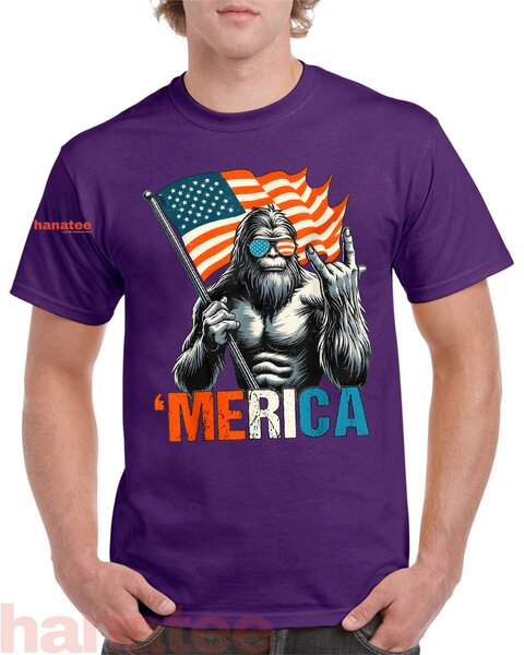 Bigfoot Merica Rock Patriotic  