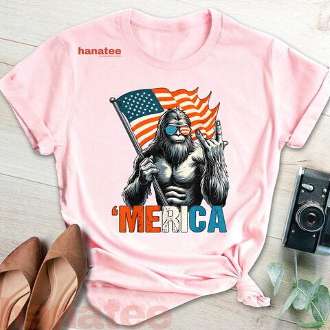 Bigfoot Merica Rock Patriotic  