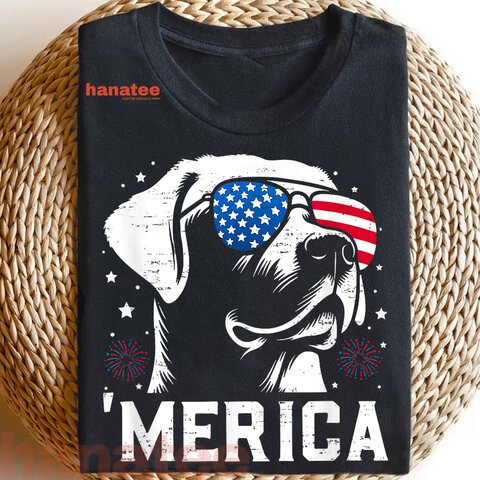 Labrador Retriever Merica US Flag  