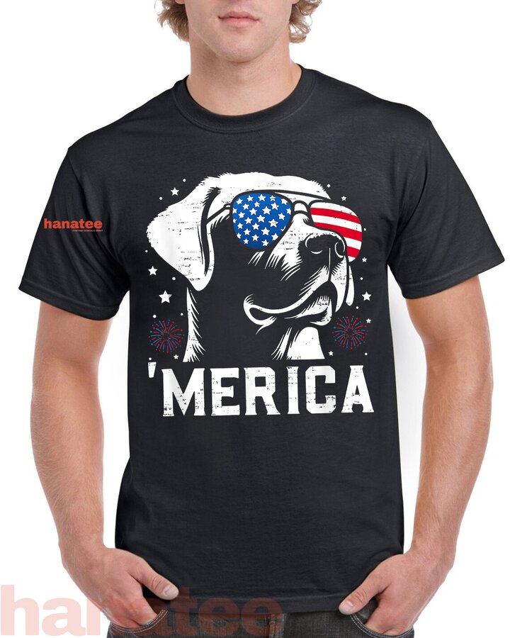 Labrador Retriever Merica US Flag  