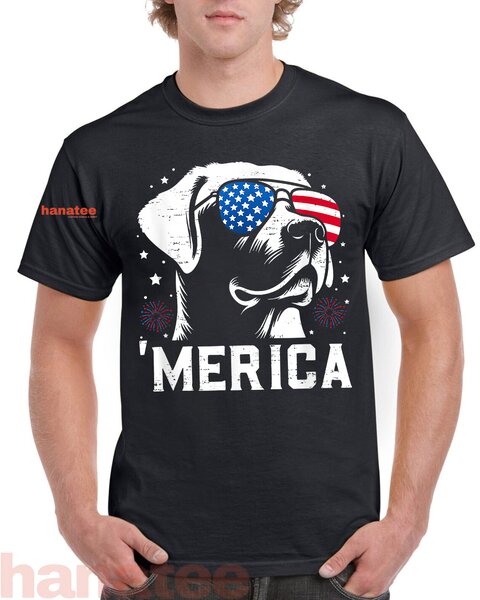 Labrador Retriever Merica US Flag  