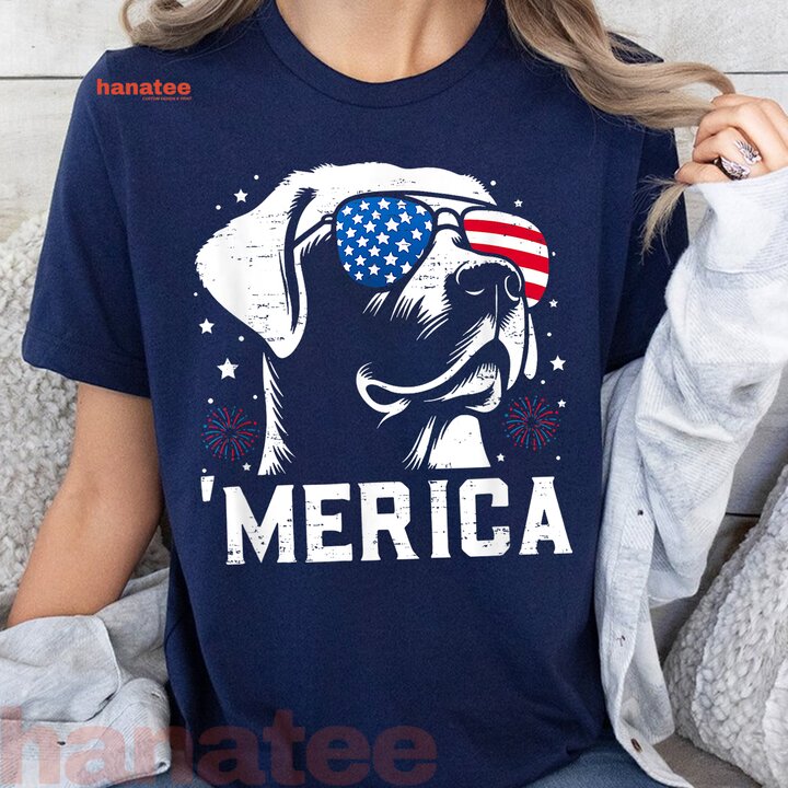 Labrador Retriever Merica US Flag  