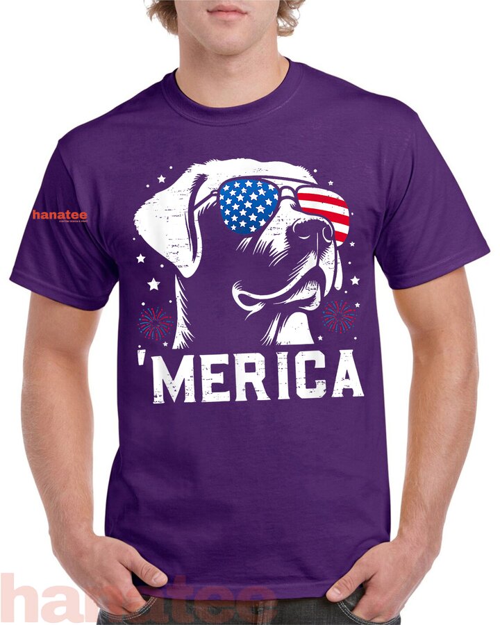 Labrador Retriever Merica US Flag  
