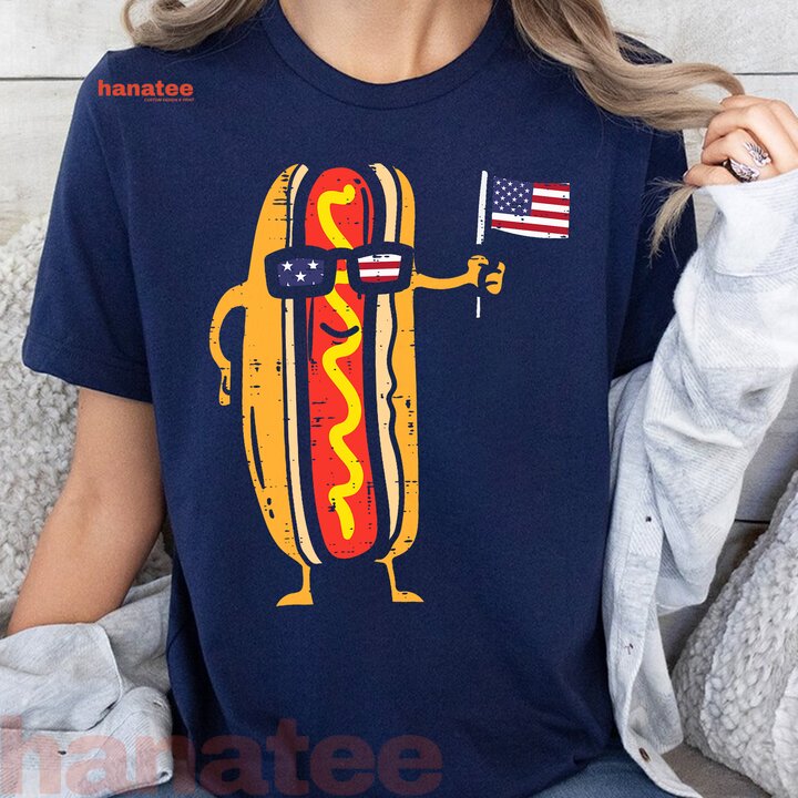Hotdog Sunglasses American Flag  