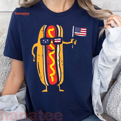 Hotdog Sunglasses American Flag  
