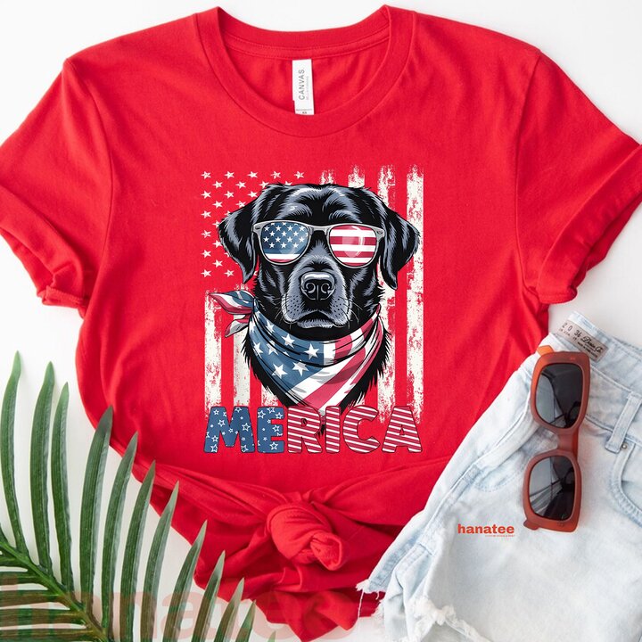 Labrador Retriever USA Flag 