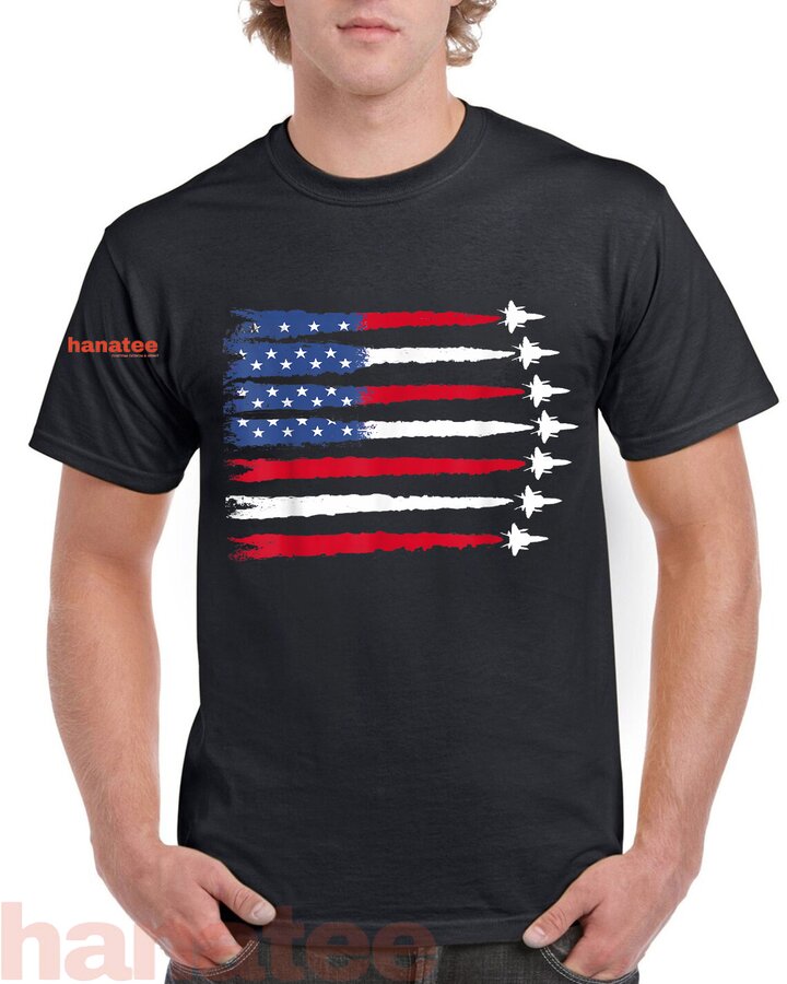 Patriotic Red White Blue USA Flag Fighter Jets  