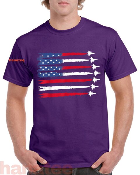 Patriotic Red White Blue USA Flag Fighter Jets  