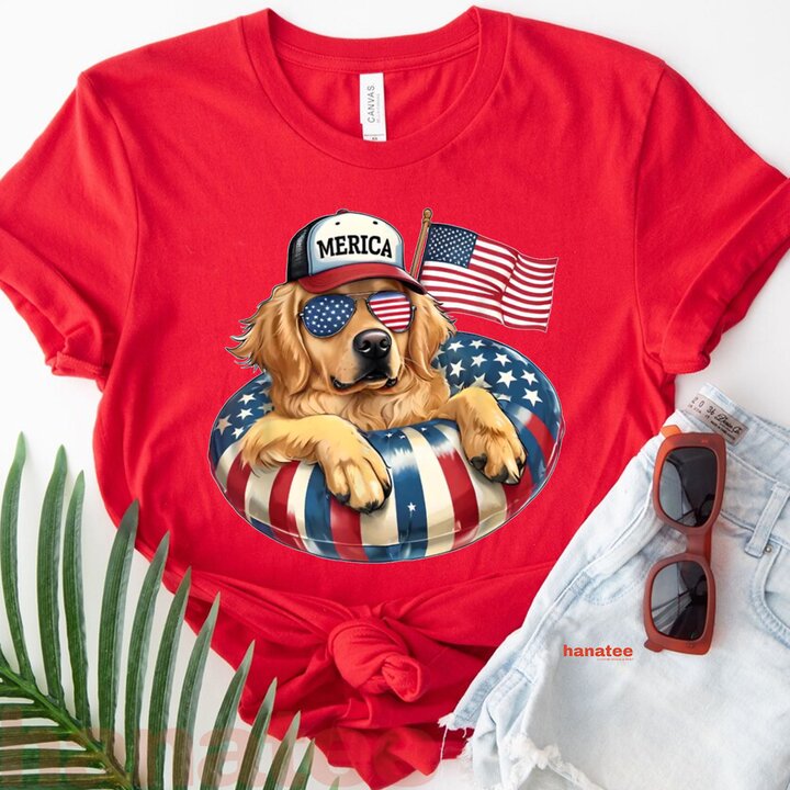 Funny Cute Dog Patriotic  
