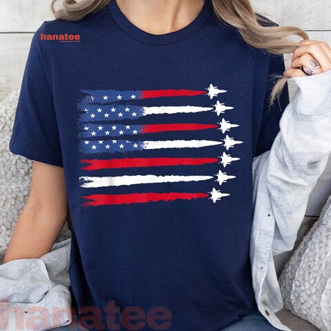 Patriotic Red White Blue USA Flag Fighter Jets  