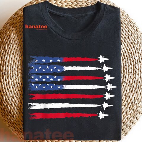 Patriotic Red White Blue USA Flag Fighter Jets  