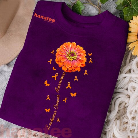 Orange Ribbon Flower Leukemia Awareness