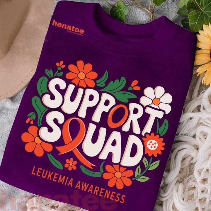 Support Squad Orange Ribbon Leukemia Blood Cancer