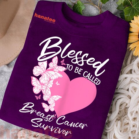 Blessed To Be Called Breast Cancer Survivor Pink Butterfly  