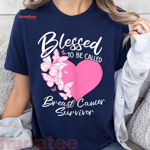 Blessed To Be Called Breast Cancer Survivor Pink Butterfly  