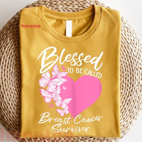 Blessed To Be Called Breast Cancer Survivor Pink Butterfly  