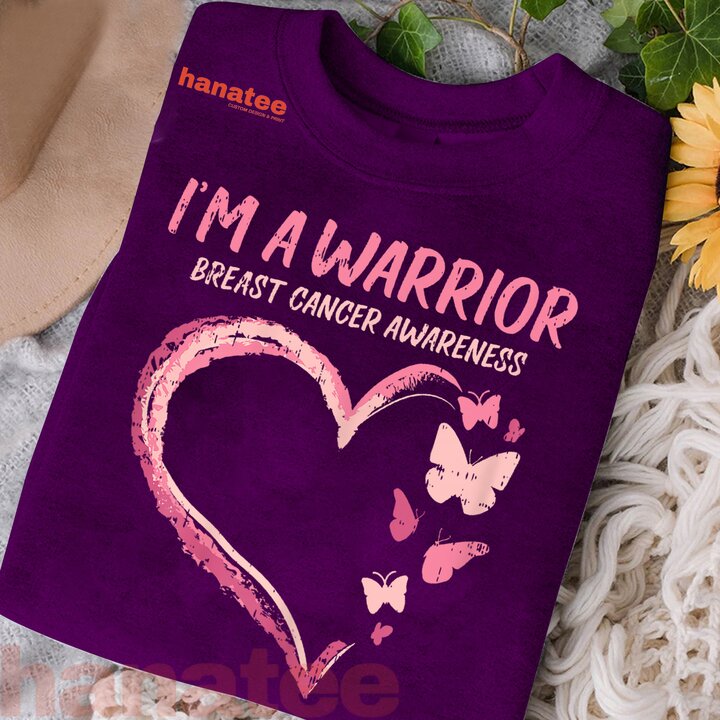 Warrior Heart Butterfly Breast Cancer Awareness  
