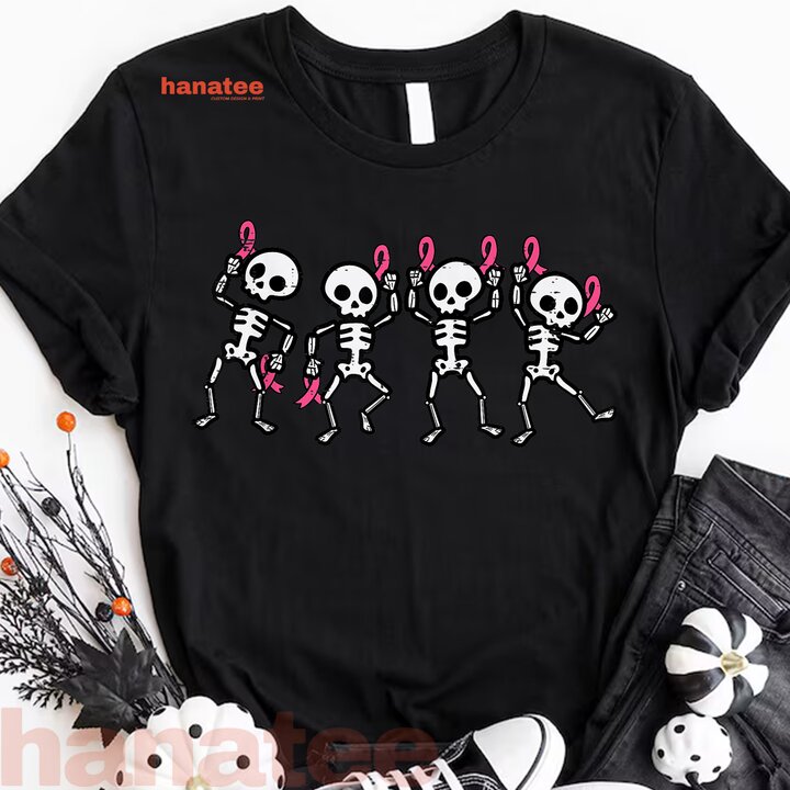 Skeletons Pink Ribbon Breast Cancer 