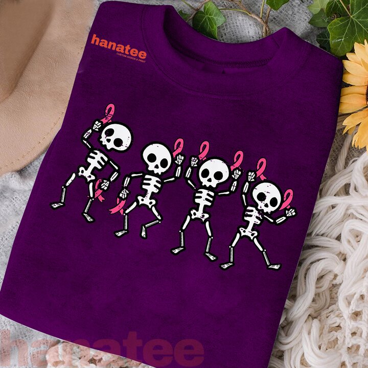 Skeletons Pink Ribbon Breast Cancer 