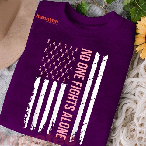 Pink Ribbon USA Flag Breast Cancer Awareness