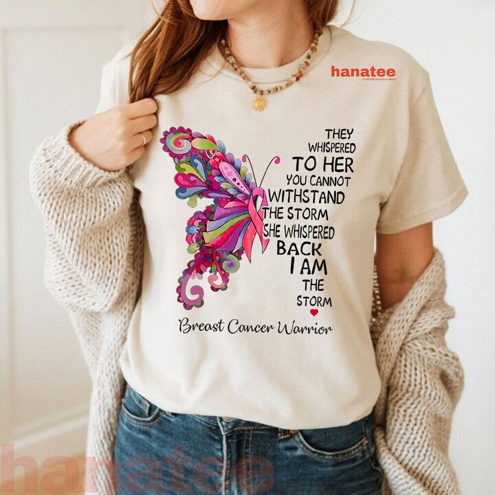 Pink Butterfly I Am The Storm Breast Cancer Warrior  