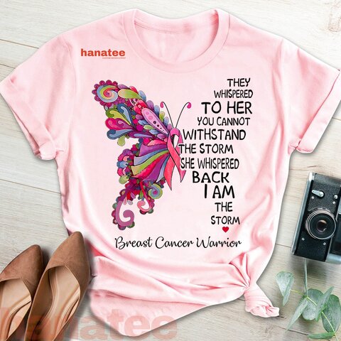 Pink Butterfly I Am The Storm Breast Cancer Warrior  