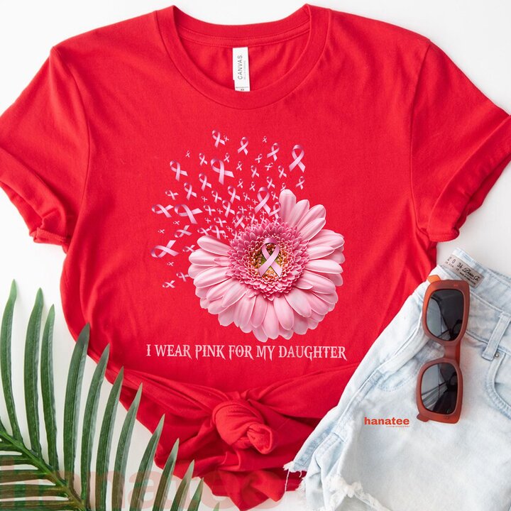 Sunflower I Wear Pink For My Daughter Breast Cancer  