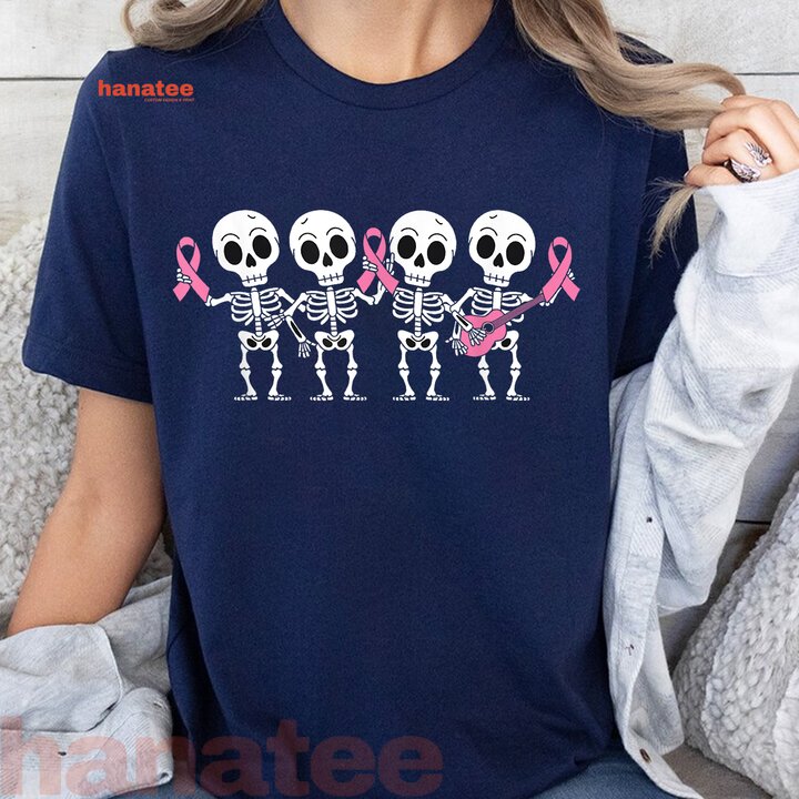 Pink Ribbon Breast Cancer Awareness Skeleton  