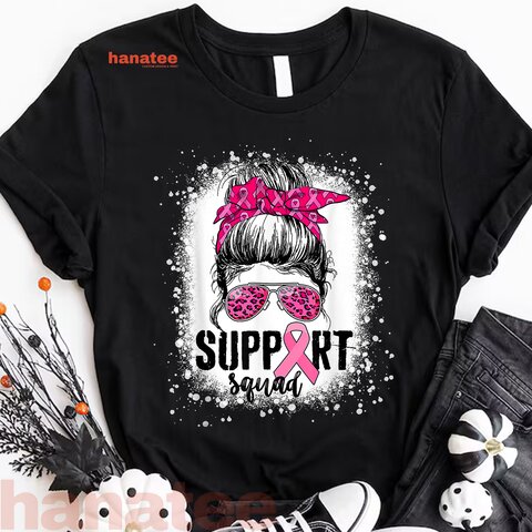 Messy Bun Pink Warrior Breast Cancer  