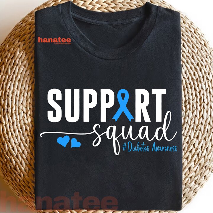 Support Squad Diabetes Awareness Blue Ribbon