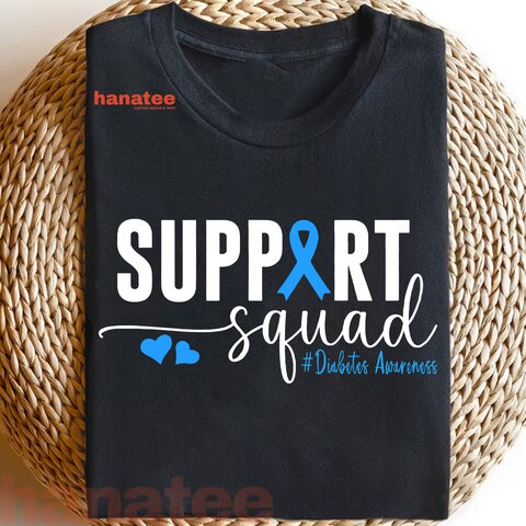 Support Squad Diabetes Awareness Blue Ribbon