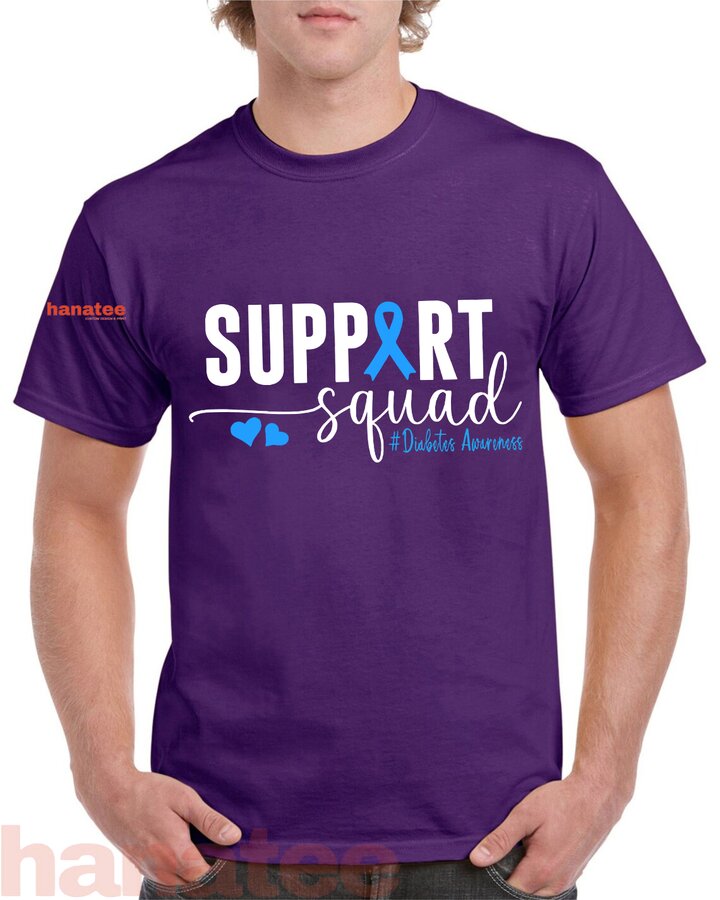 Support Squad Diabetes Awareness Blue Ribbon