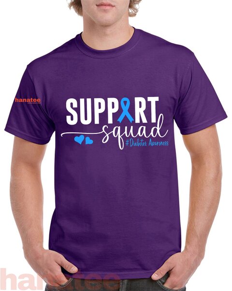 Support Squad Diabetes Awareness Blue Ribbon