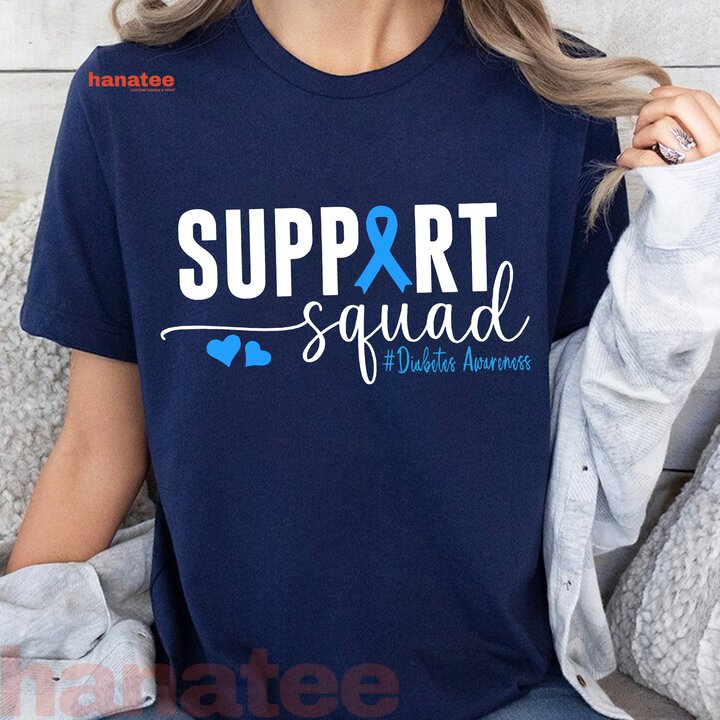 Support Squad Diabetes Awareness Blue Ribbon