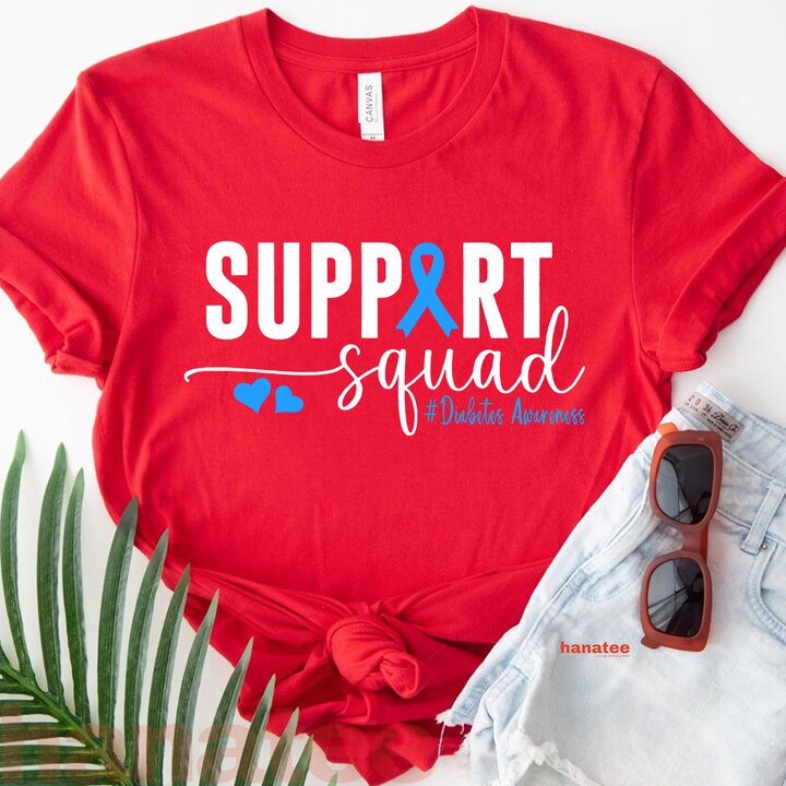 Support Squad Diabetes Awareness Blue Ribbon