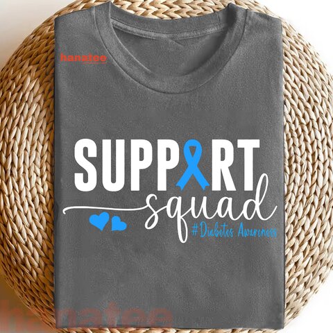 Support Squad Diabetes Awareness Blue Ribbon